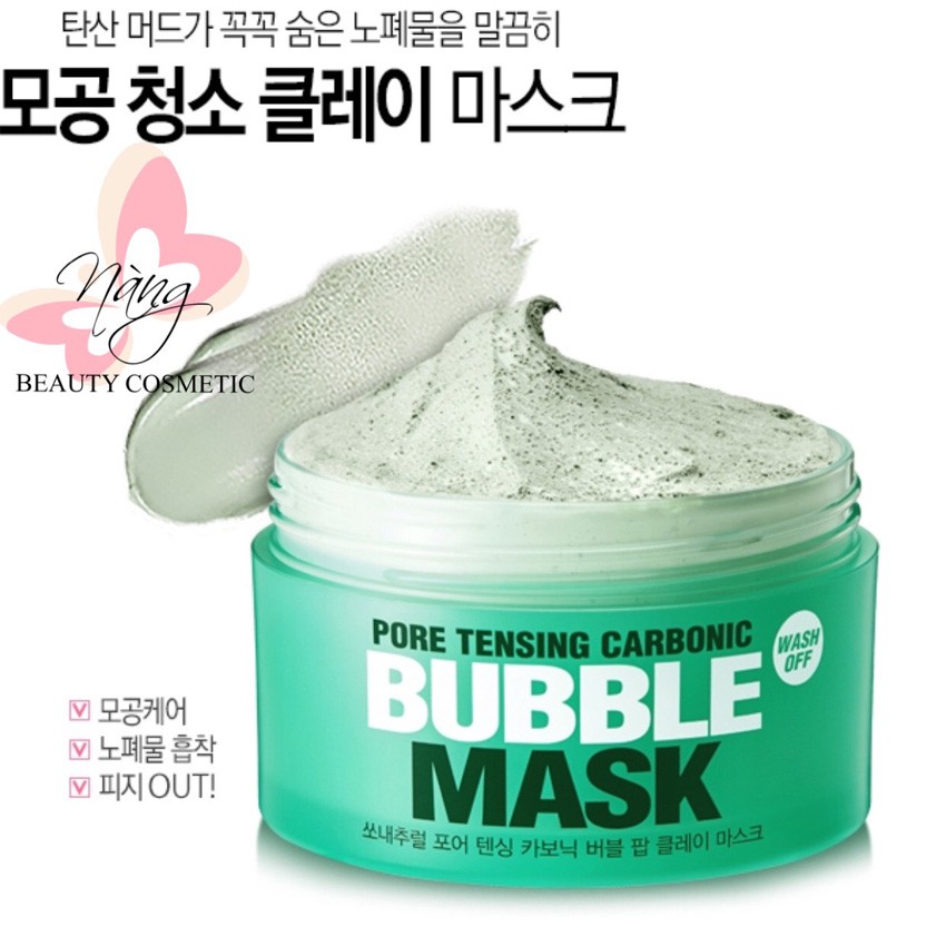 Mặt nạ đất sét sủi bọt thải độc So'Natural Pore Tensing Carbonic Bubble Mask