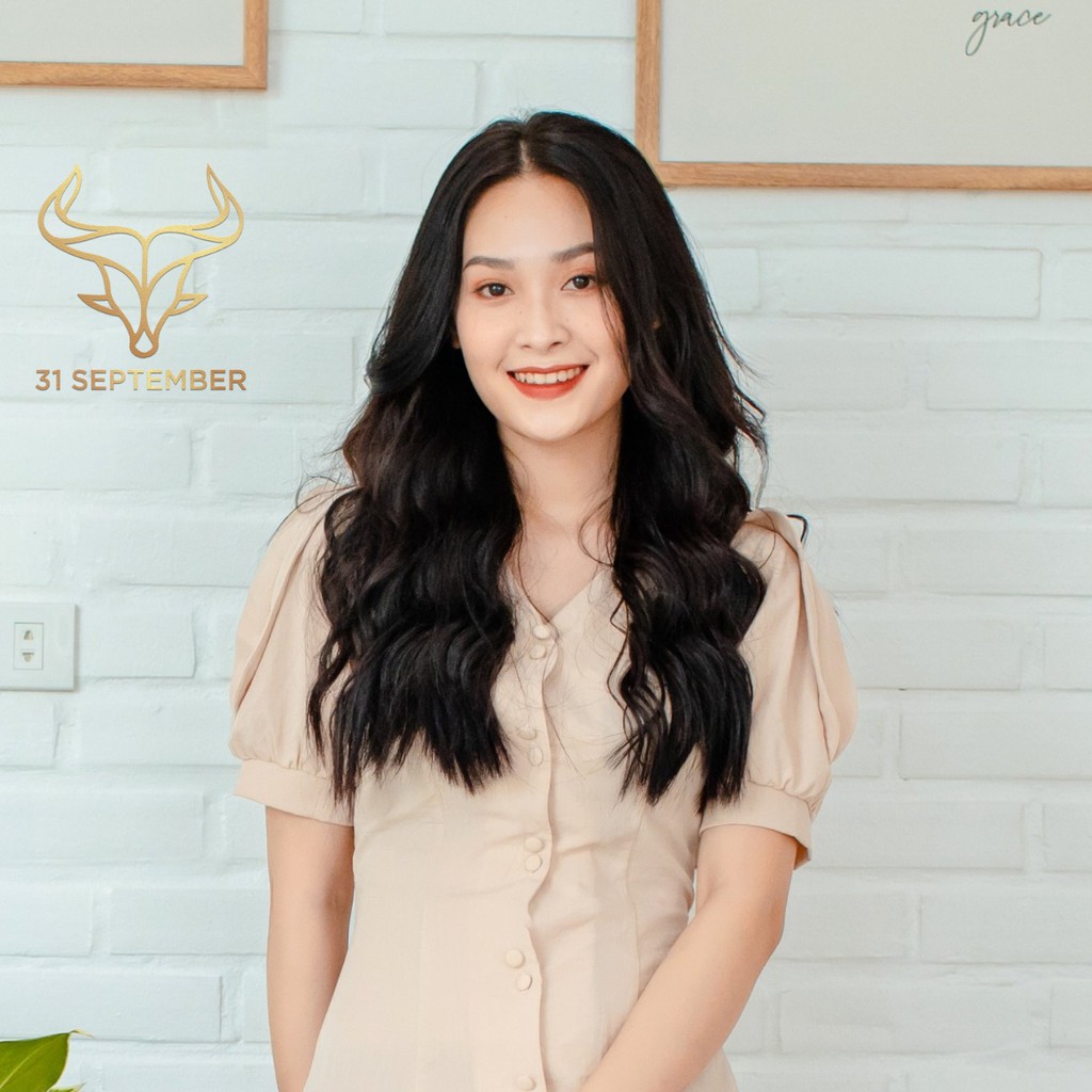 Váy đũi cổ chữ V dáng xòe phối cúc siêu xinh 31 SEPTEMBER S008 | BigBuy360 - bigbuy360.vn