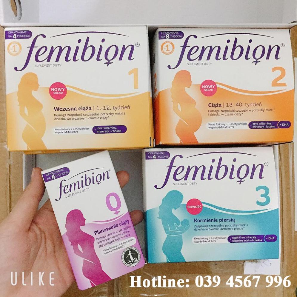 Vitamin bầu FEMIBION số 0,1,2,3 số 1 Châu Âu