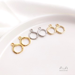 Bông Tai Mạ Vàng 14K Hình Tròn Nhiều Màu Sắc Phong Cách Châu Âu