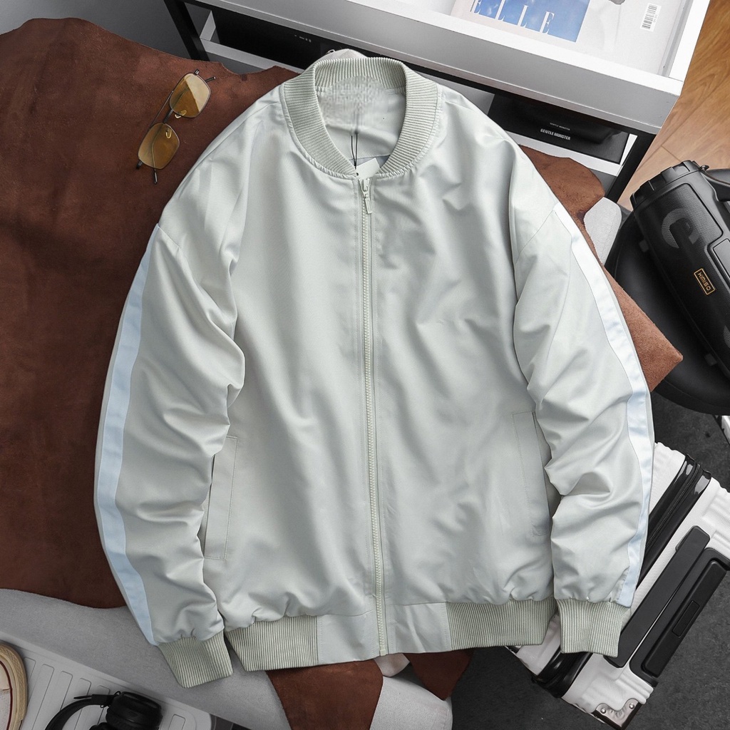 Bigsize - Áo khoác bomber BB - Boiz nam chất vải dù form bigsize 90kg - 130kg - có sọc tay