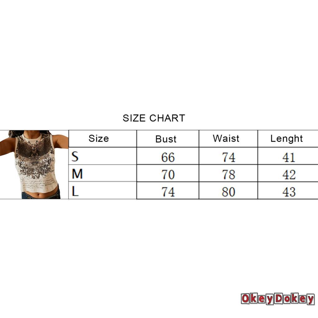 Áo Ba Lỗ Dáng Ôm In Họa Tiết Totem Thời Trang Hè Cho Nữ Okdk-Y2K