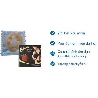 [Quà tặng][ Hương dâu ] Bao cao su Stom hộp 10 chiếc - Baocaosu bi ( Chính Hãng )