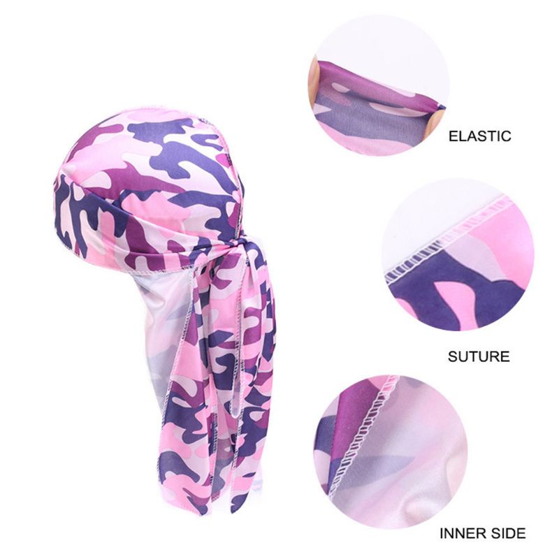 Khăn Turban Trùm Đầu Bằng Lụa Màu Sắc Tương Phản Họa Tiết Rằn Ri Phong Cách Cướp Biển Cho Nam Và Nữ