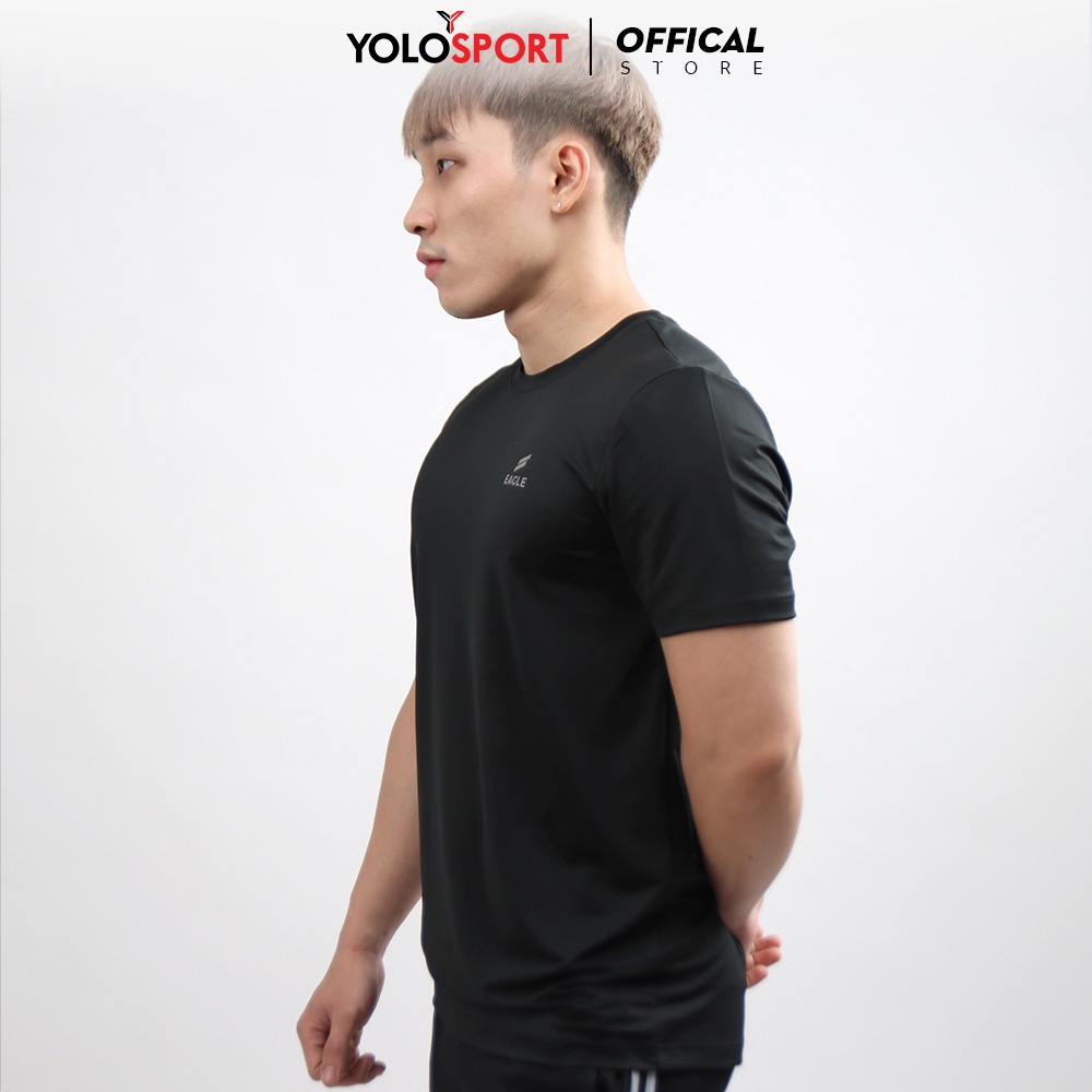 Áo Thun Thể Thao Nam Poly Caro In Eagle Pro Tập Gym Cổ Tròn Ngắn Tay Vải Thoáng Mát Co Giãn Nhiều Màu