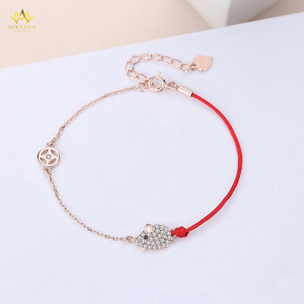 Lắc Tay Bạc Nữ MIRASON Chuột Nạm Đá Sáng Lấp Lánh Mix Kim Tiền Mang May Mắn MLT014 - Vòng Tay Nữ Bạc 925 Cao Cấp