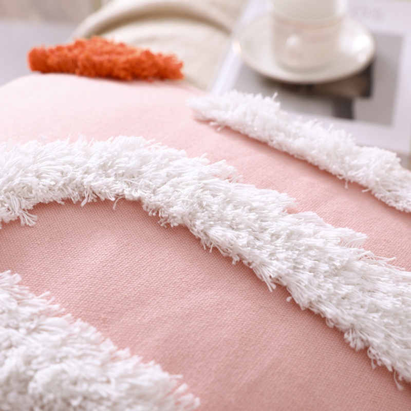 Vỏ Gối Hình Vuông Họa Tiết Hình Học Phong Cách Boho Hiện Đại