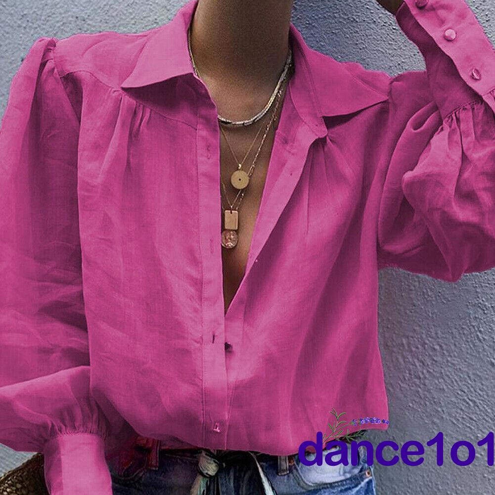 Áo sơ mi nữ tay dài cổ chữ V thời trang quyến rũ