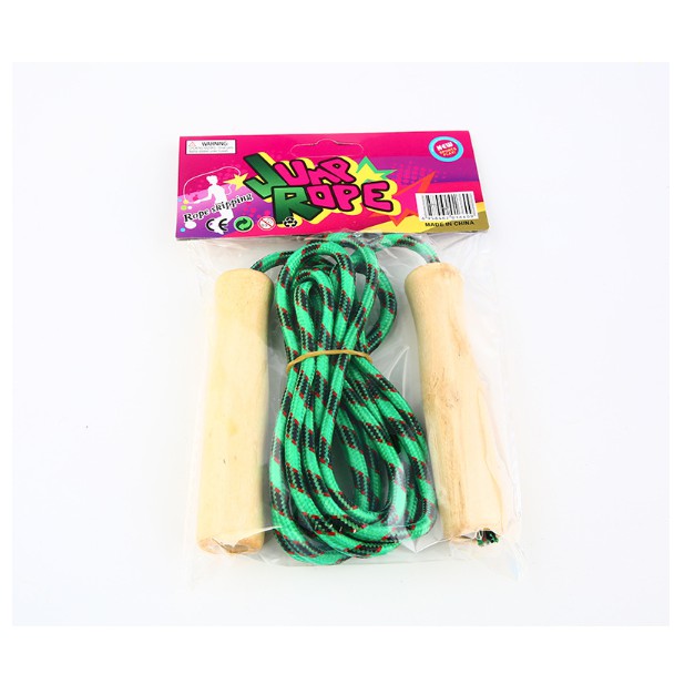Dây nhảy dây tập thể dục 2m cán gỗ ( Màu ngẫu nhiên )