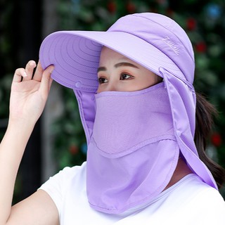 Nón khẩu trang chống nắng chống uv 360 độ cao cấp, mũ chống nắng nữ kèm khẩu trang tạo kiểu