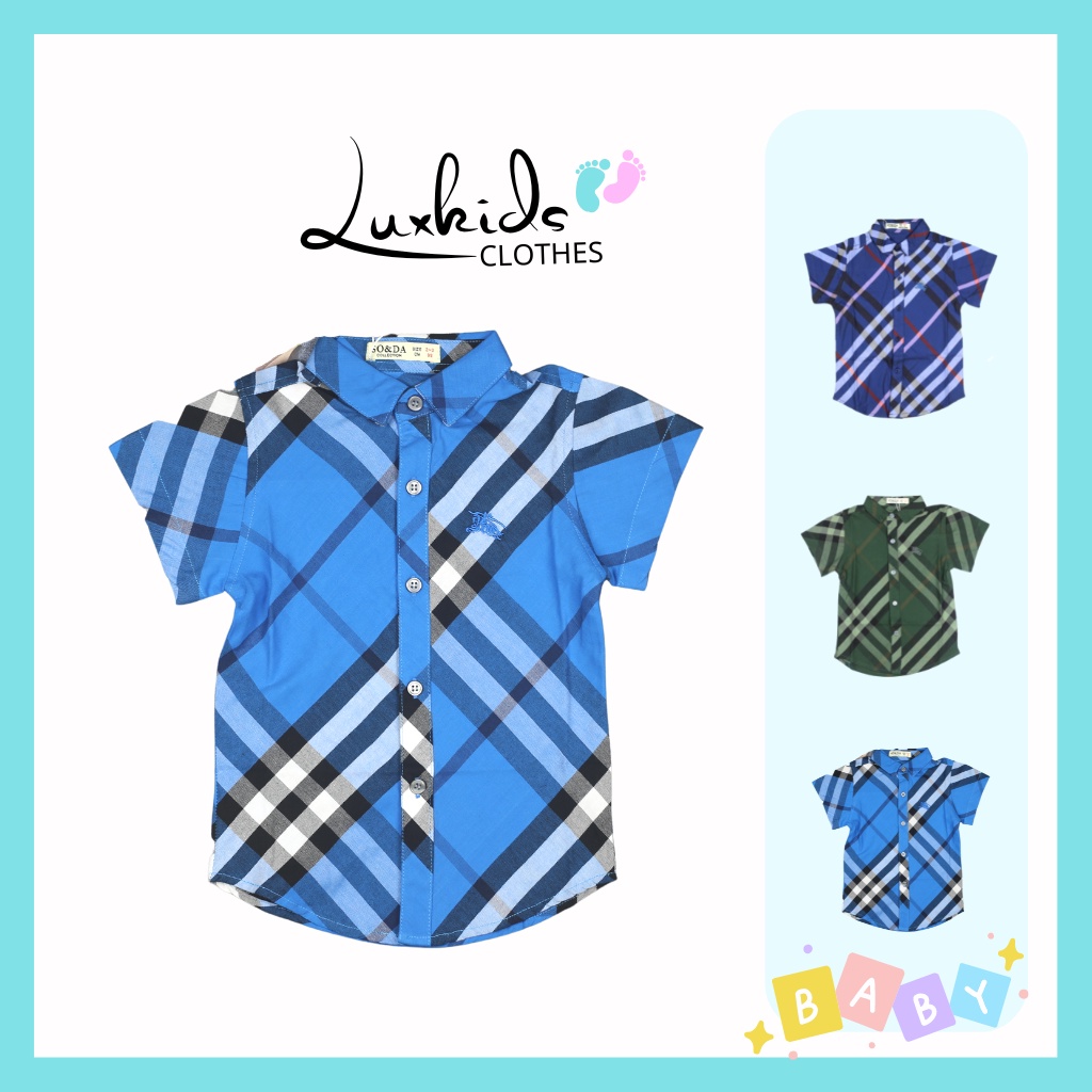 Áo Sơ Mi Bé Trai Caro Chéo Từ 2-8 Tuổi, Chất Liệu Cotton Thấm Hút Mồ Hôi, Mềm Mại, Cho Bé Thoải Mái Vui Chơi - ASMCB11