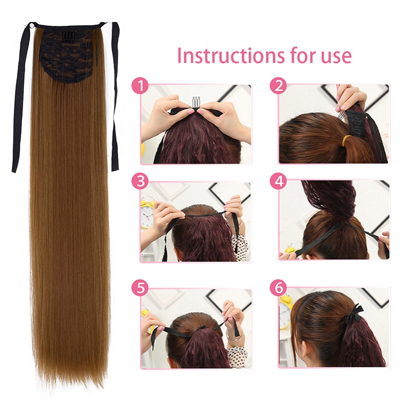 Tóc giả đuôi ngựa thẳng dài 45-85cm