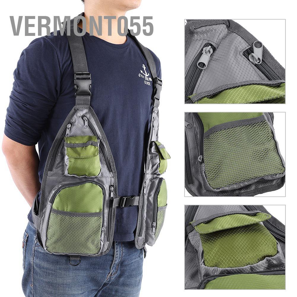 Vermont055 Vest câu cá lưới thoáng khí đơn giản Mùa hè ngoài trời đa chức năng Áo bay nhanh khô