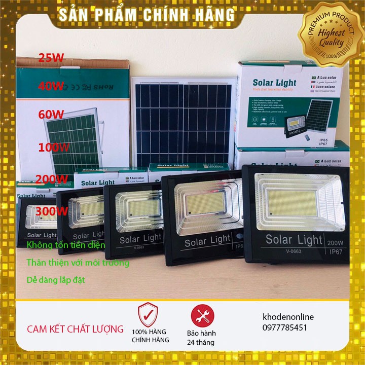 Đèn năng lượng mặt trời ĐÈN PHA 25w 40w 60w 100w 200w 300w