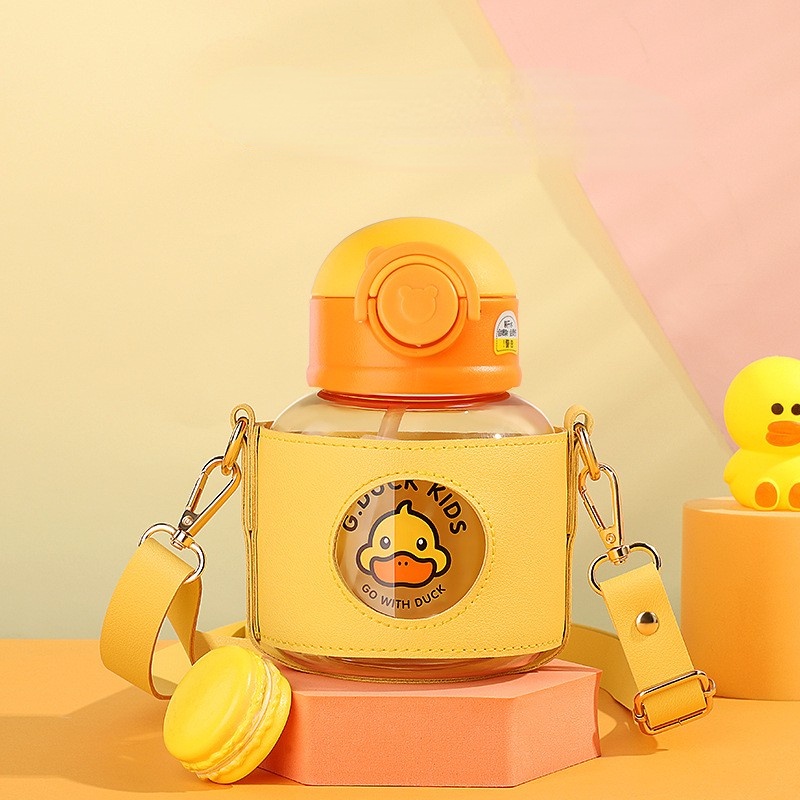 ONLY HOUSE Bình Nước Nhựa Họa Tiết Hoạt Hình Có Ống Hút Sang Trọng Cho Nam Nữ