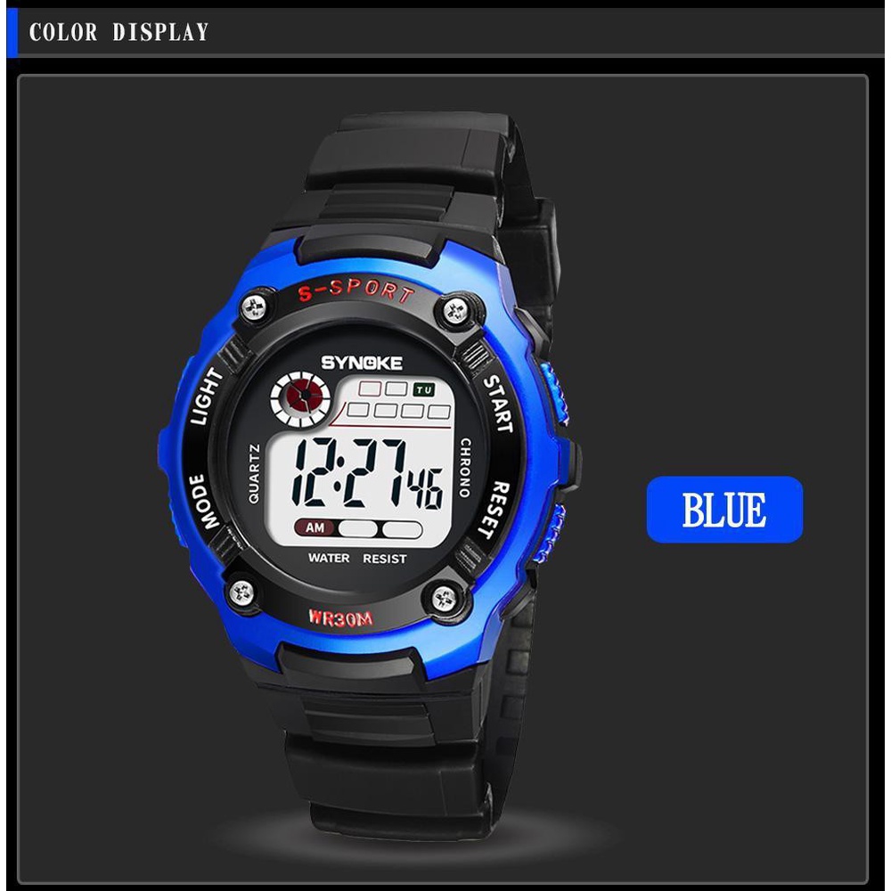 SYNOKE Fashion Children Digital Watches Kids Boys Girls Sports Outdoor Waterproof Silicone Watch