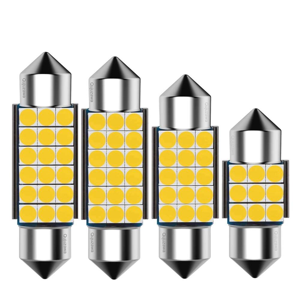 Led trần 31mm vàng ấm và trắng Festoon bóng đủa nội thất 9 chip 3030 cho ô tô.