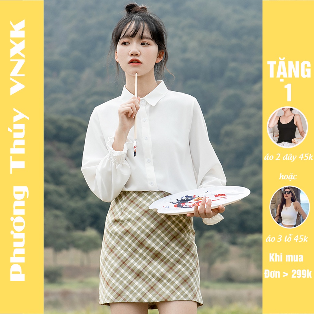 Áo sơ mi nữ PHƯƠNG THÚY VNXK cao cấp - áo sơ mi trắng nữ dáng basic dễ phối đồ phong cách Hàn Quốc | BigBuy360 - bigbuy360.vn