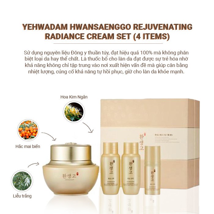 Bộ Sản Phẩm Kem Dưỡng Da TheFaceShop Yehwadam Hwansaenggo Rejuvenating Radiance Cream