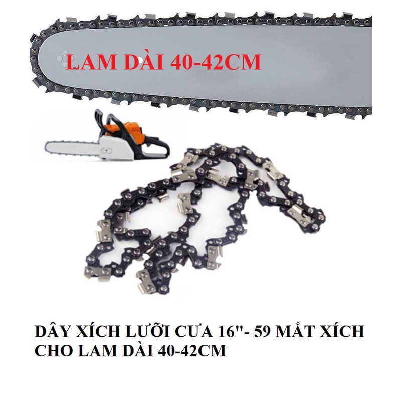 Dây Xích Lưỡi Cưa Thay Thế Của Máy Cưa Gỗ Chạy Xăng Husqvarna 16 Inch,Dây Cưa Xích,Sên Xích Cưa