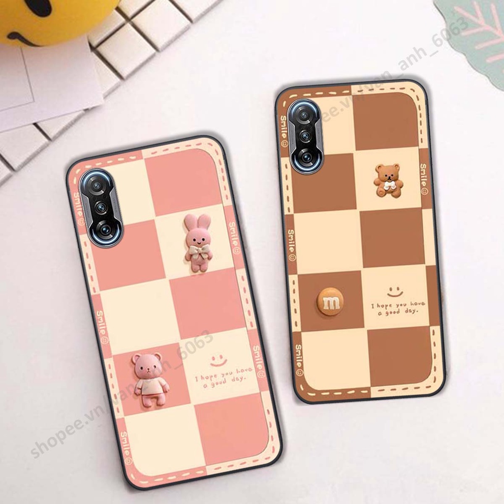 Ốp lưng Xiaomi Redmi K40 / Redmi K40 Pro hình gấu, kẹo dễ thương cute