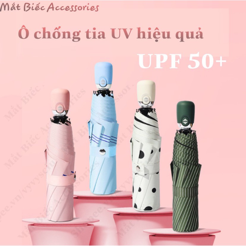 Ô Dù chống UV đóng mở tự động gấp gọn bỏ túi họa tiết dễ thương SP0005