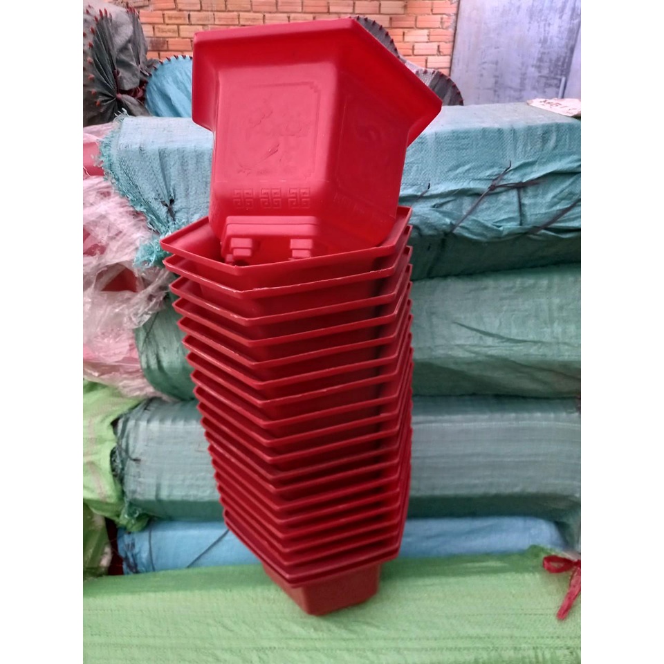 [Rẻ vô địch] chậu nhựa trồng cây cảnh lục giác phúc lộc thọ t280