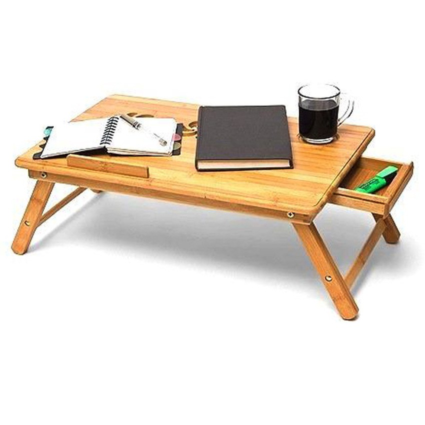 Bàn laptop gỗ tre L08 cao cấp có ngăn kéo tiện lợi (Hàng chuẩn) | BigBuy360 - bigbuy360.vn