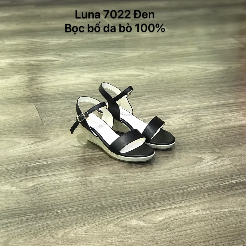 Sandal nữ đế xuồng da bò mềm êm chân 5p LUNASHOES 6007 bảo hành 2 năm 1 đổi 1 ảnh thật chụp tại cửa hàng