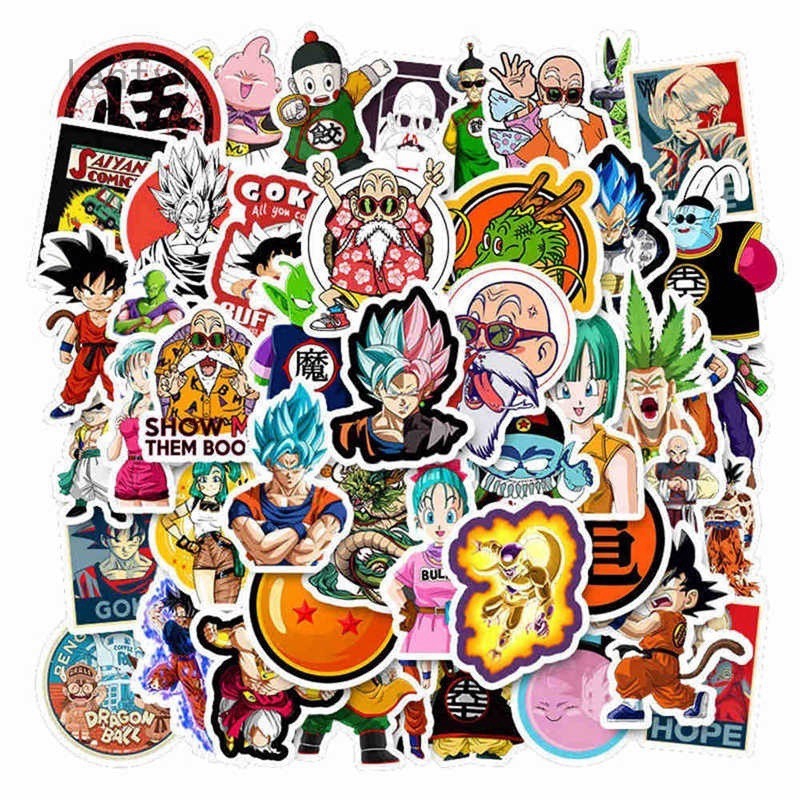 lanfy1 50Pcs/100Pcs Anime Dragon Ball Stickers Super Saiyan Goku Stickers Decal Snowboard Luggage Car Fridge Sticker