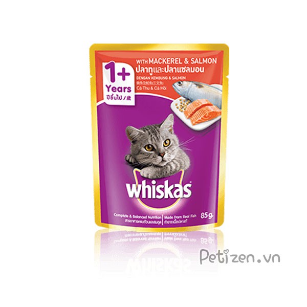 Thức ăn Pate Whiskas túi 85g cho Mèo - Nhập khẩu Thái Lan