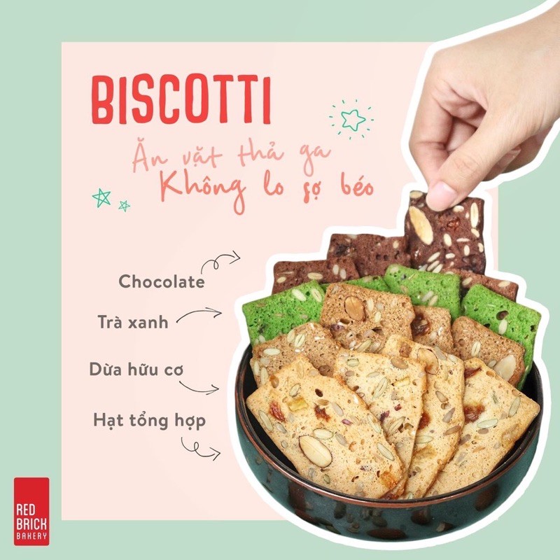 Bánh BISCOTTI Gạch Đỏ 250g - Bánh Ăn Kiêng, Giảm Cân, Dành Cho Người Tiểu Đường | BigBuy360 - bigbuy360.vn