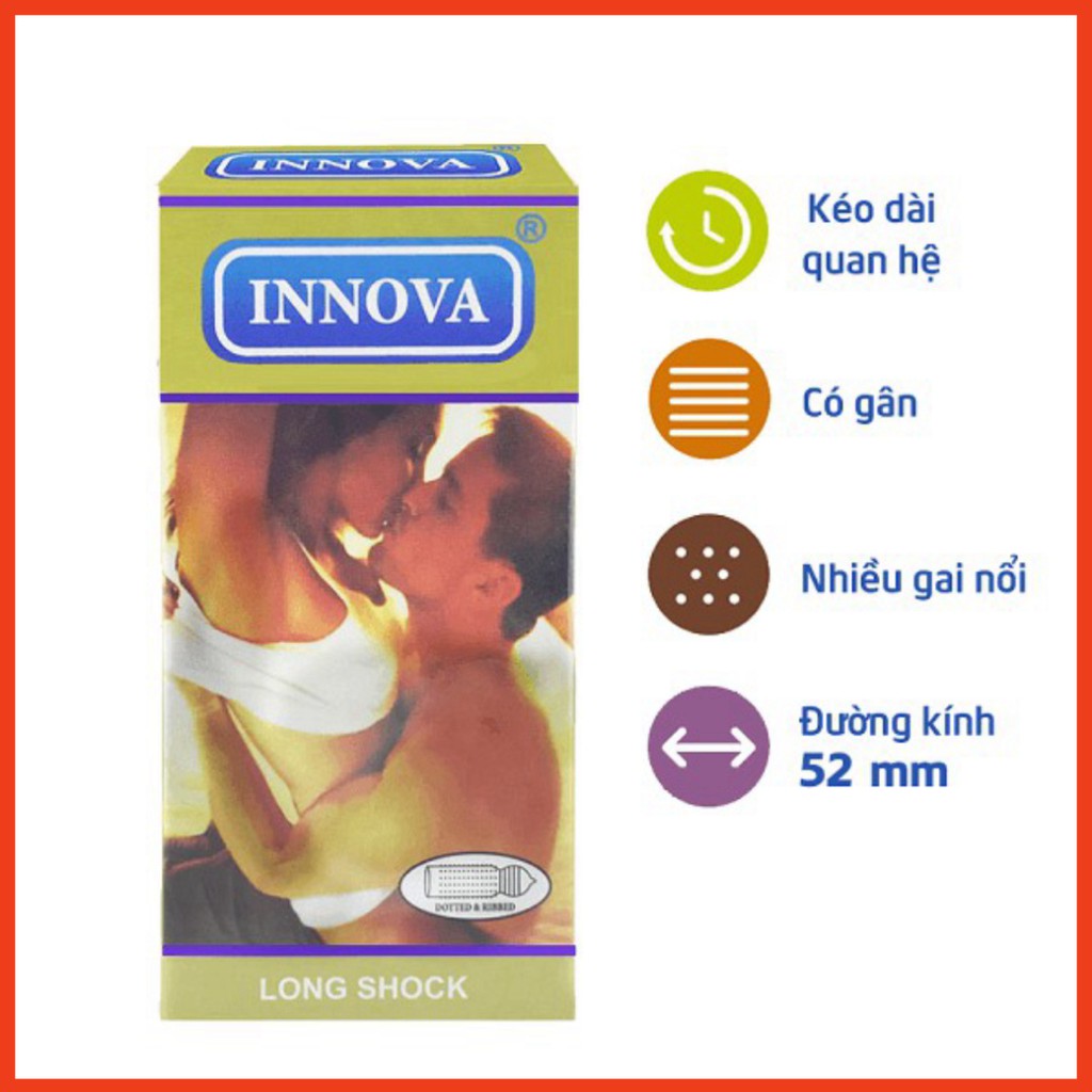 Bao Cao Su Chống Xuất Tinh Sớm Gân Gai INNOVA Vàng [ 100% chính hãng ]