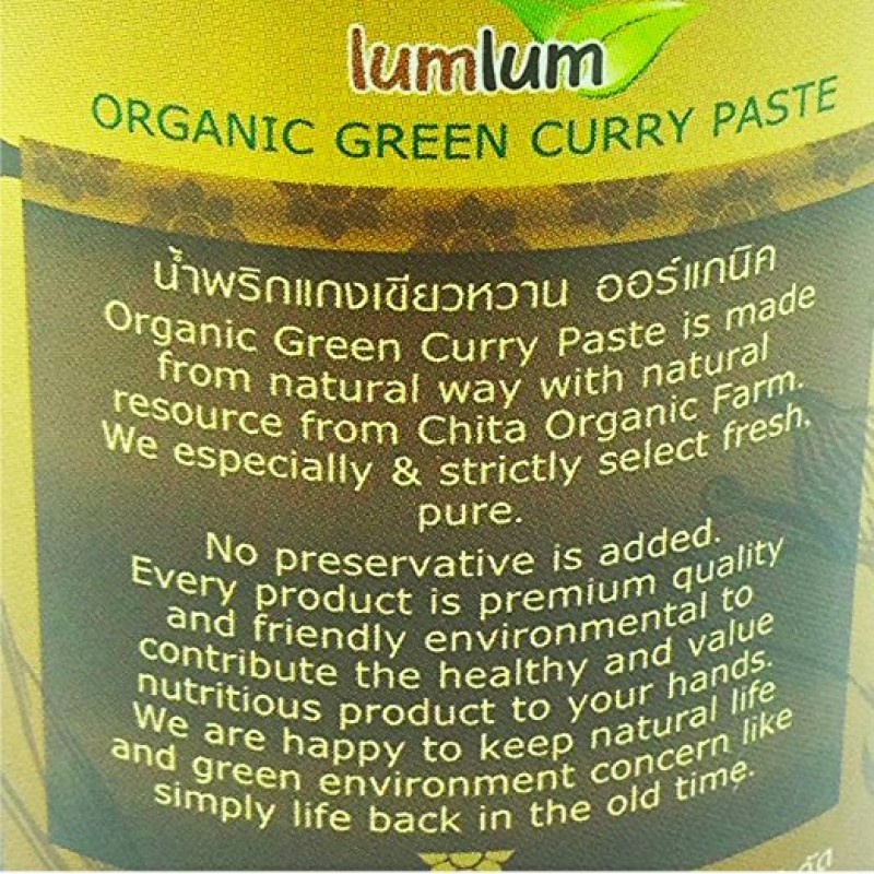 Gia vị - Sốt cà ri xanh hữu cơ 120g Lumlum Green Curry Paste 120g Nấu Cà Ri, Sốt Hải Sản