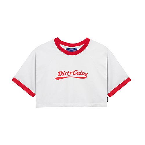 Áo thun DirtyCoins Basic Croptop Raglan White/Red