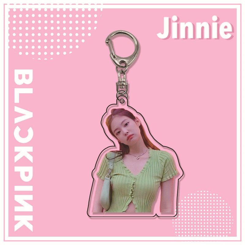 Móc khóa hai mặt in hình Jennie Blackpink xinh xắn