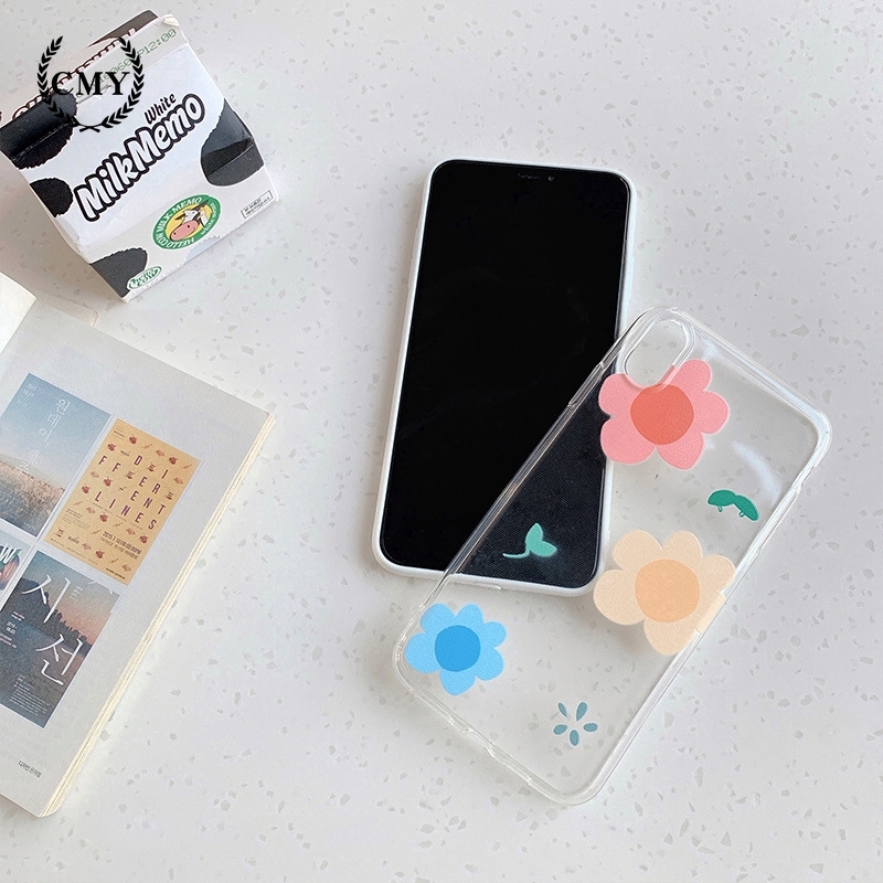 Ốp điện thoại TPU silicon in họa tiết hoa ba màu cho iPhone11/11Pro 11pro Max X XR XS XS MAX 6 7 8 plus SE | BigBuy360 - bigbuy360.vn