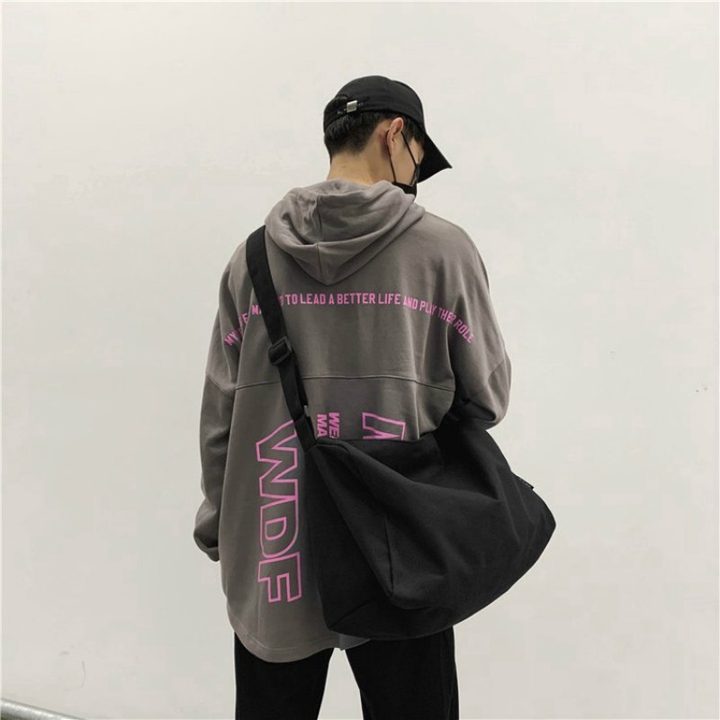 Túi Đeo Chéo Canvas Ngăn Chứa Rộng Phong Cách Hàn Quốc Cho Nam