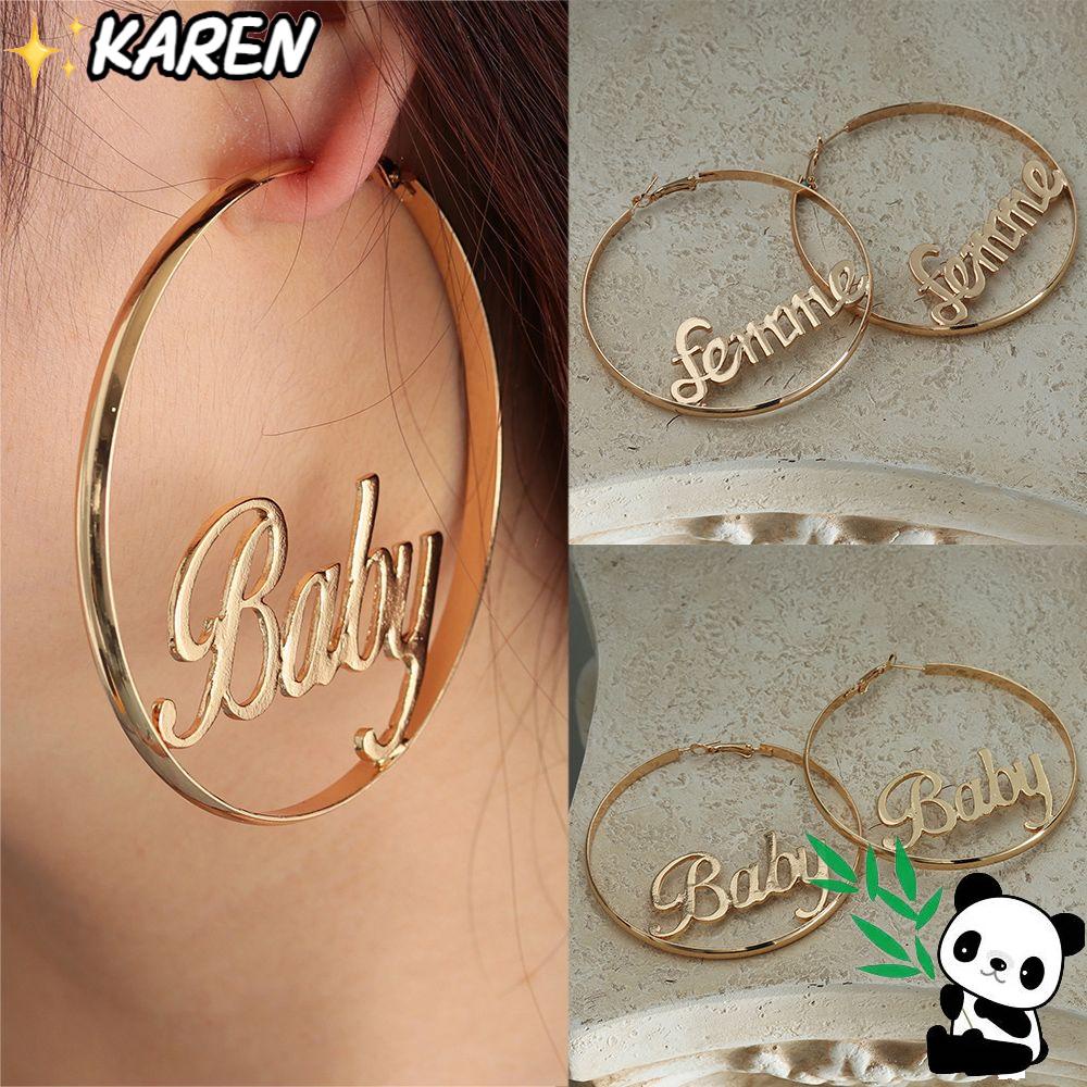 ❀Karen❀ Khuyên Tai Tròn Phong Cách Punk|Khuyên Tai Hình Tròn Lớn