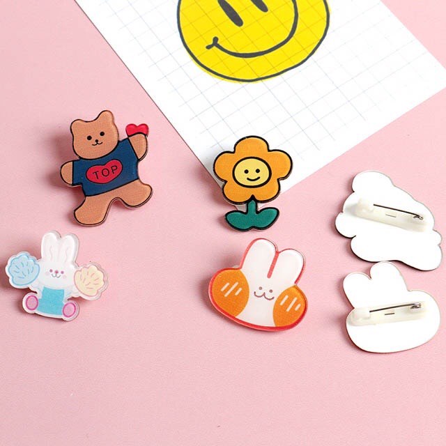 Ghim pin cài áo balo túi đeo chéo sticker siêu cute hoạt hình dễ thương