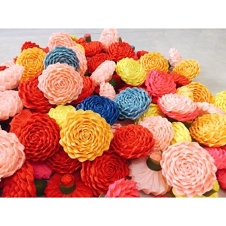 Set 10 bông hồng xoắn giấy nhún ý