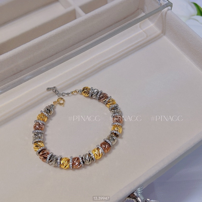 Lắc tay bi xi 3 màu 4D phối soàn, lắc bi đơn giản chạm máy .PTNACC.