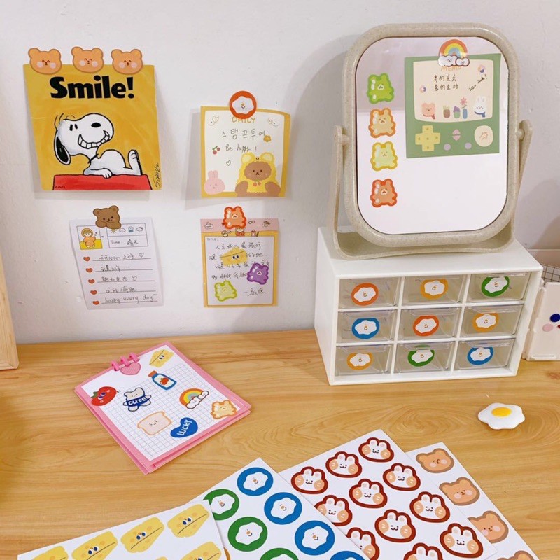 Sticker50 set 2 bảng sticker cute