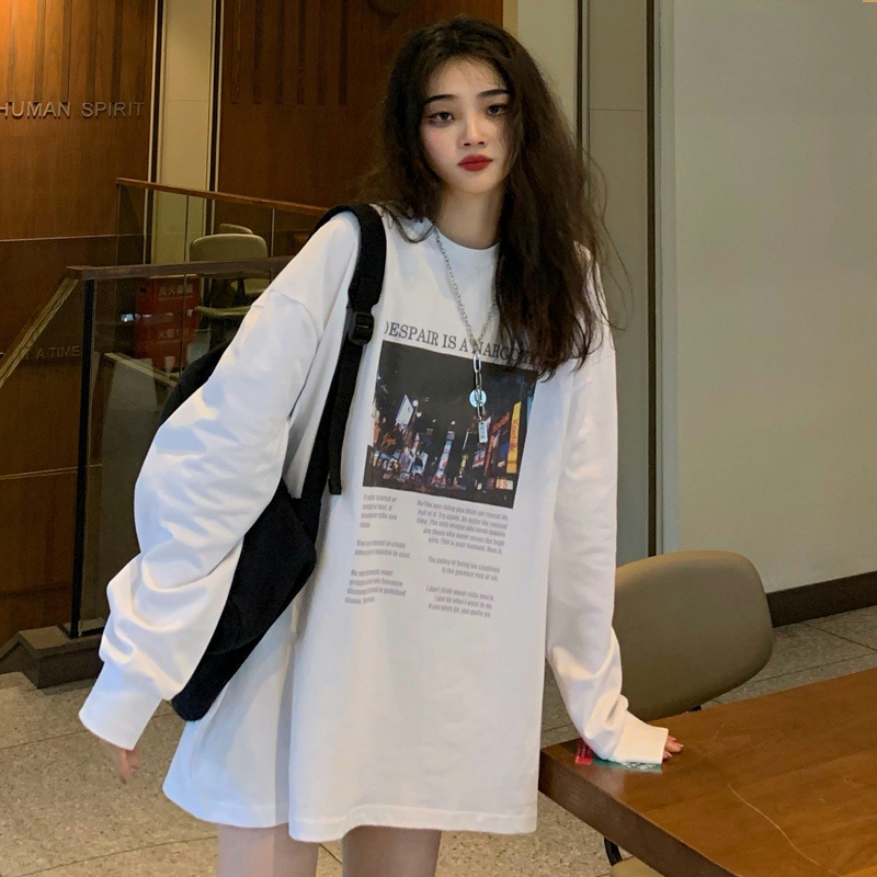 Áo sweater cổ tròn tay dài phong cách Hàn Quốc trẻ trung | BigBuy360 - bigbuy360.vn