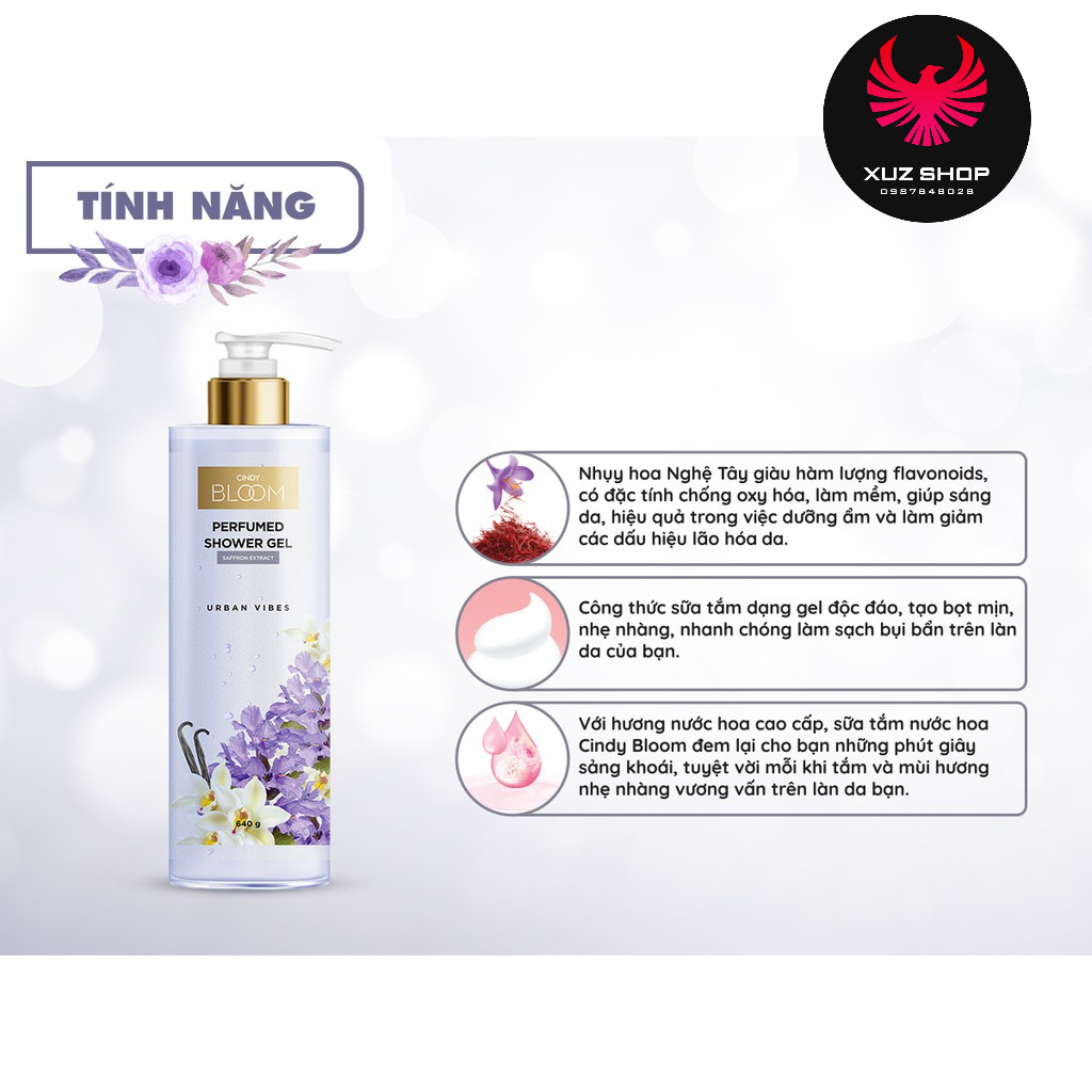 Sữa tắm Cindy Bloom Urban Vibes hương nước hoa 640g