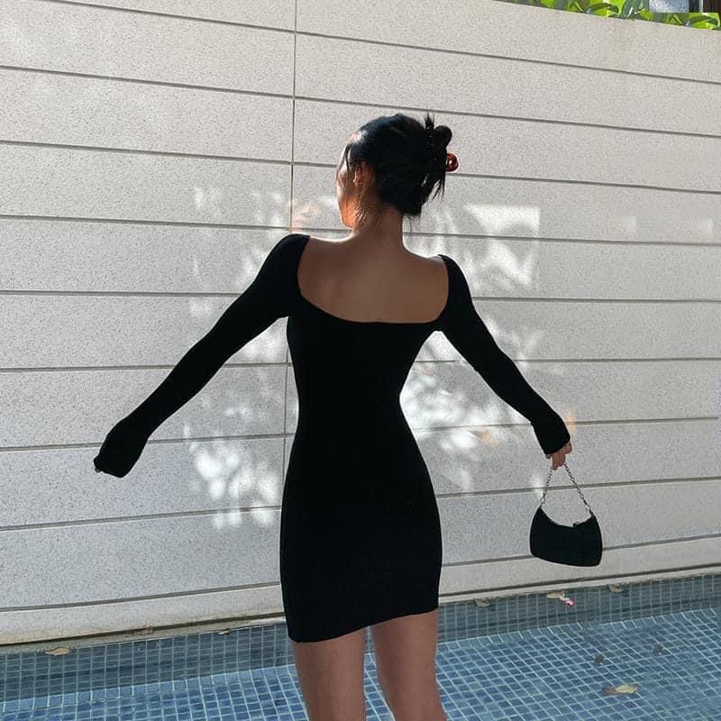 Váy body đen dài tay HOT - HIT