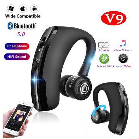 Tai nghe bluetooth V9 rảnh tay tai nghe bluetooth tai nghe bluetooth không dây với micrô trình điều khiển thể thao