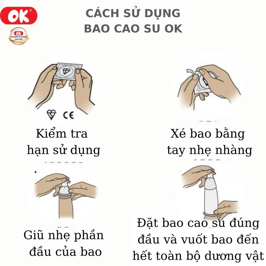 Bao Cao Su OK Hương Socolate Hộp 3 bao Trơn Không Mùi Tinh Khiết Siêu Mỏng Chống Tuột Hàng Việt Nam Chất Lượng Cao