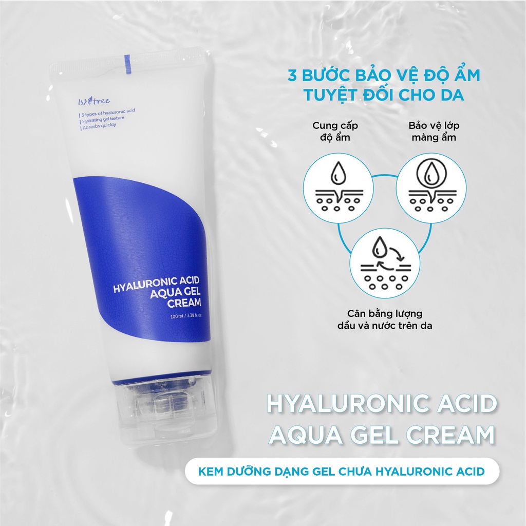 Kem dưỡng cấp ẩm ISNTREE HYALURONIC ACID AQUA GEL CREAM