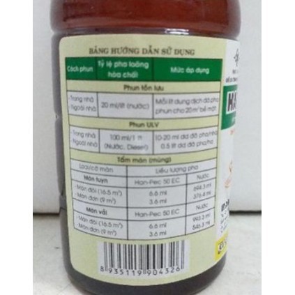Thuốc diệt muỗi hanpec chuyên diệt muỗi theo công nghệ Anh quốc chai 100ml